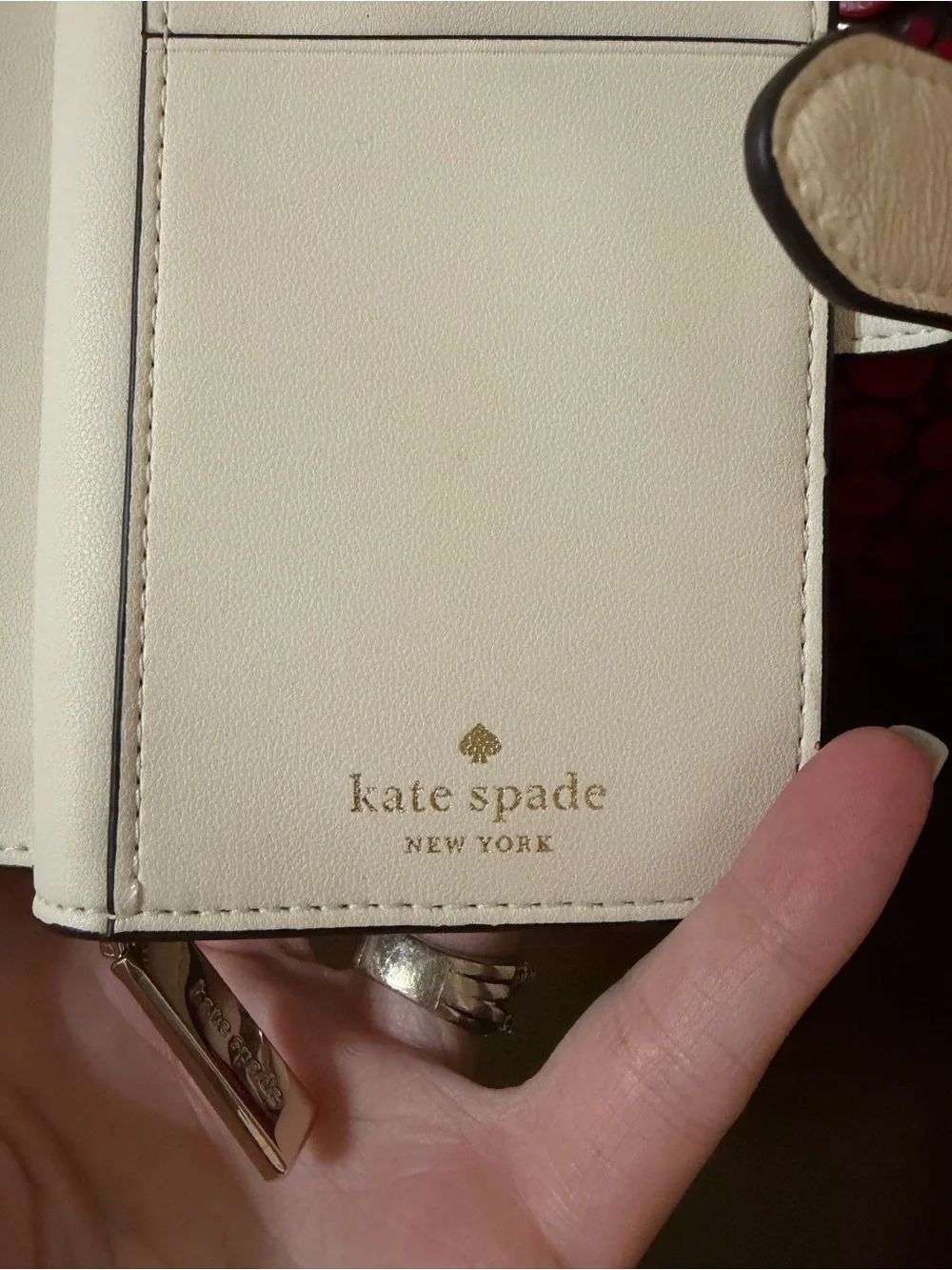 kate spade Meringue Bridget Crinkle Patent Medium Compact Bifold Wallet